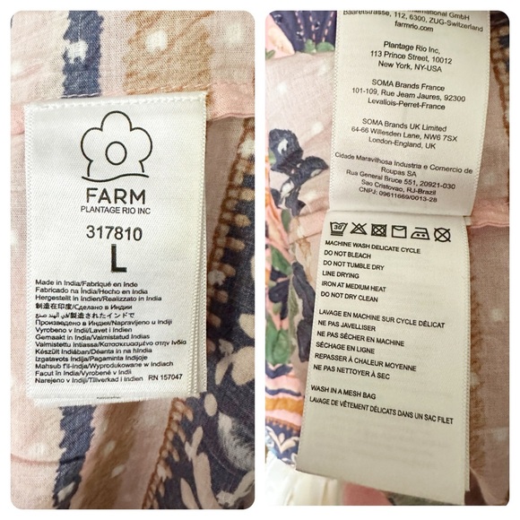 Farm Rio • Seashell Tapestry Short-Sleeve Mini Dress NWOT - Picture 16 of 16